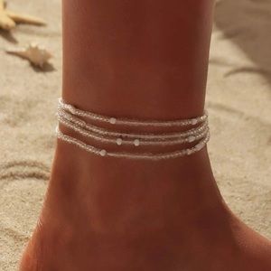 Beaded Layered Anklet Adjustable